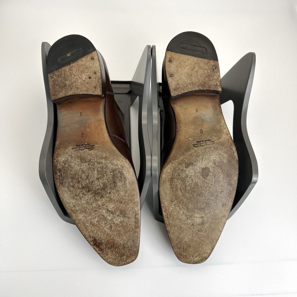 Santoni Pritchard Dress Shoes Mens Sz 9 D Apron Toe Lot Of 2 Black/Brown READ - Picture 9 of 16